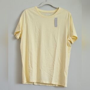 Lands' End Light Yellow Women's Short Sleeve Tee